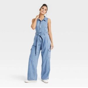Universal Thread Sleeveless Fairtrade Denim Jumpsuit - Size 4